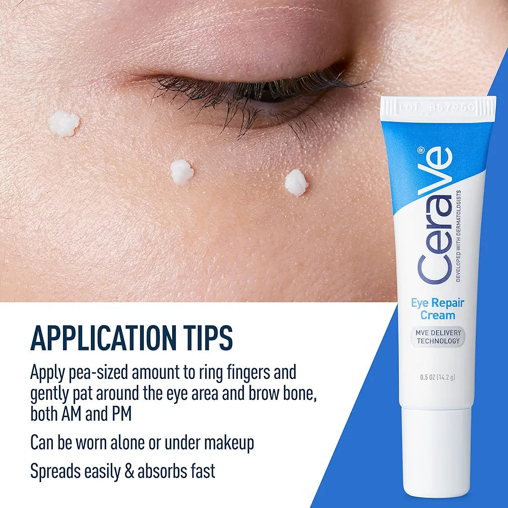 CeraVe Eye Repair Cream | Under Eye Cream for Dark Circles and Puffiness | Suitable for Delicate Skin Under Eye Area.